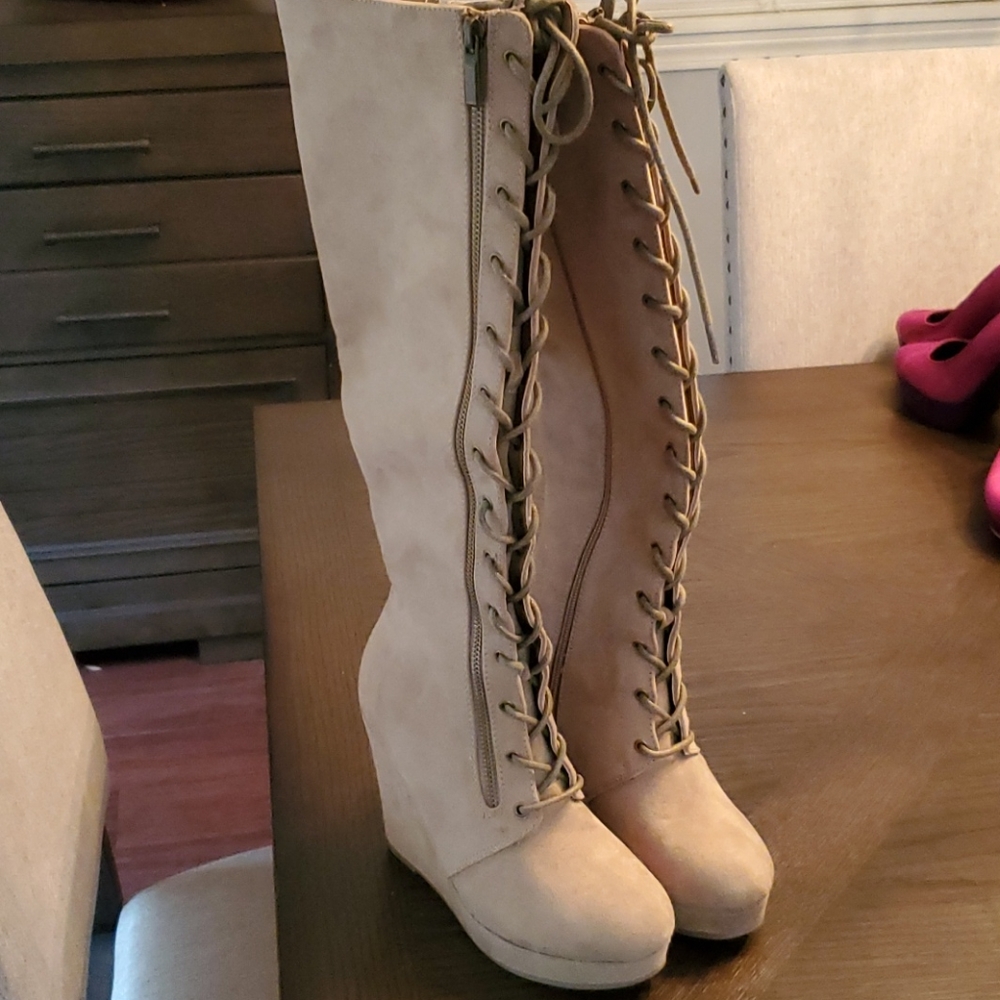 Knee wedge boots - Picture 3 of 3